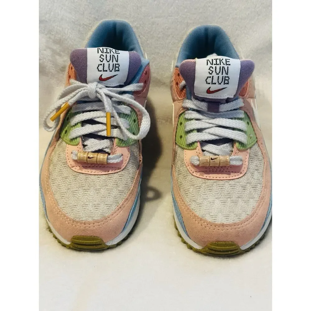 Nike Air Max 90 SE Sun Club Multi Color DJ9997- 100 Womens Sz 6 Sneakers Pastel
